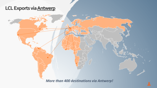 Export Groupage via Antwerp