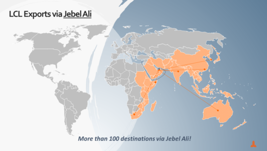 Export Groupage via Jebel Ali